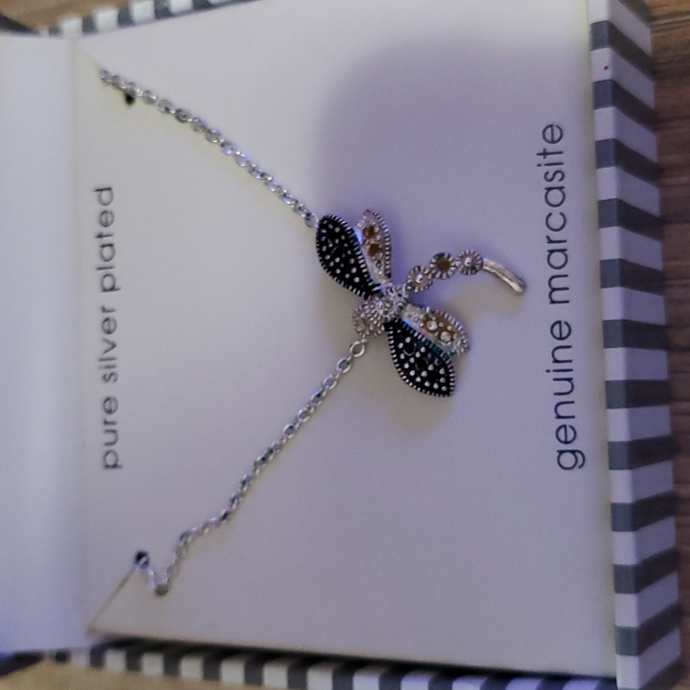 Dragonfly marcasite necklace